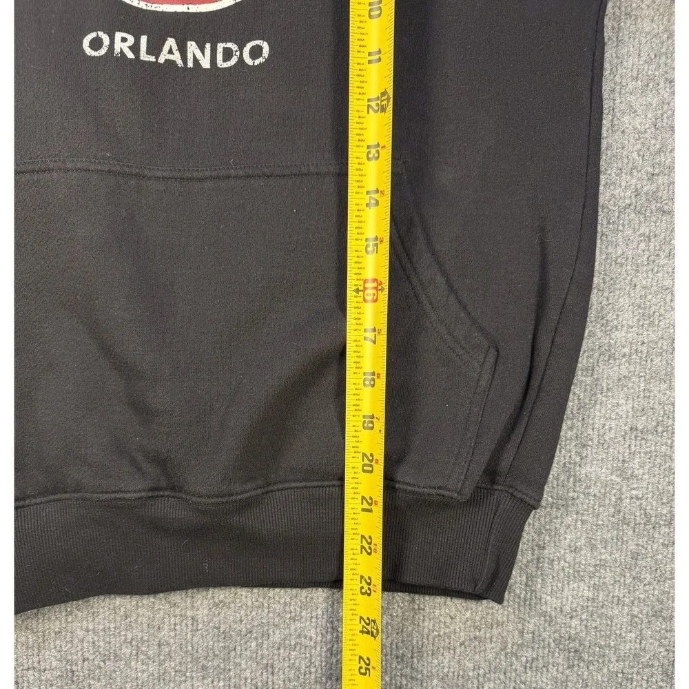 Hard Rock Cafe Orlando Hoodie Mens Medium Black Graphic Pullover Sweatshirt - Picture 6 of 7
